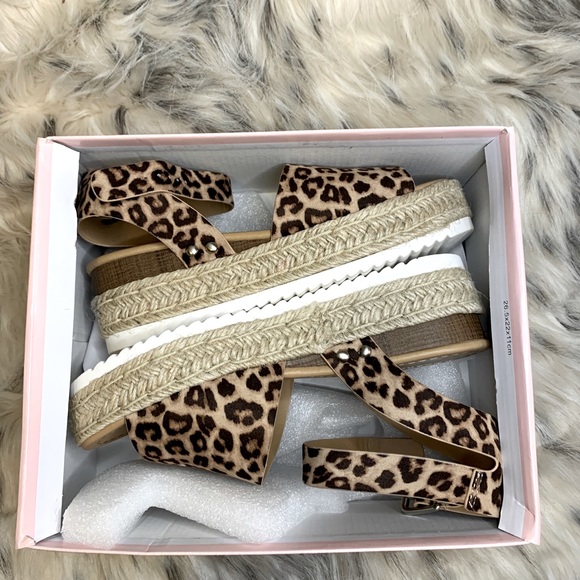 Leopard Print Sandal Heels - Picture 2 of 2